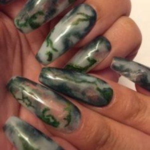 Beetlejuice  made with real moss, gothic halloween press on nails pPN12